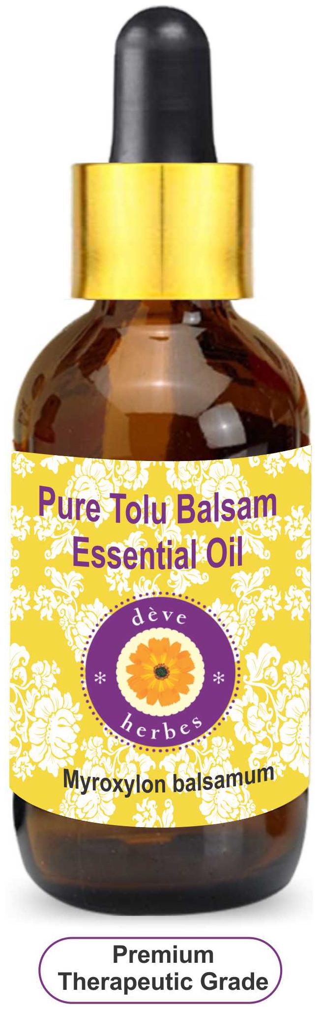 

Deve Herbes Pure Tolu Balsam Essential Oil (Myroxylon balsamum) with Glass Dropper 100 Natural Therapeutic Grade Steam Distilled 30ml