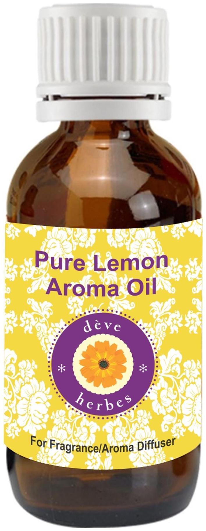 

Deve Herbes Pure Lemon Aroma Oil (Suitable for Aroma Diffuser) 100 Natural Therapeutic Grade 30ml