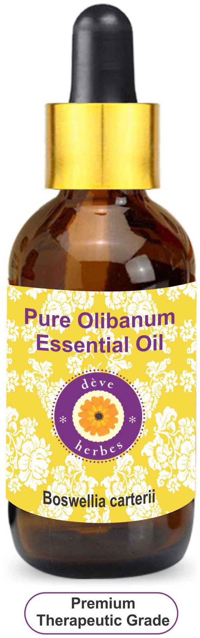 

Deve Herbes Pure Olibanum Essential Oil (Boswellia carterii) with Glass Dropper 100 Natural Therapeutic Grade Steam Distilled 30ml