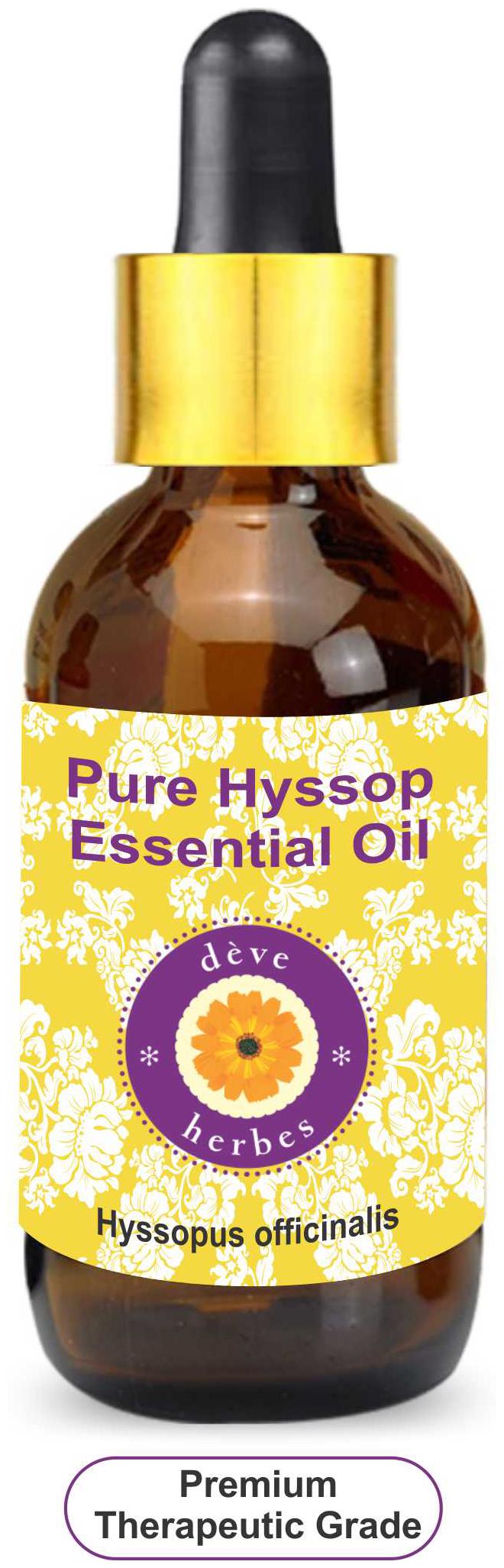 

Deve Herbes Pure Hyssop Essential Oil (Hyssopus officinalis) with Glass Dropper 100 Natural Therapeutic Grade Steam Distilled 10ml