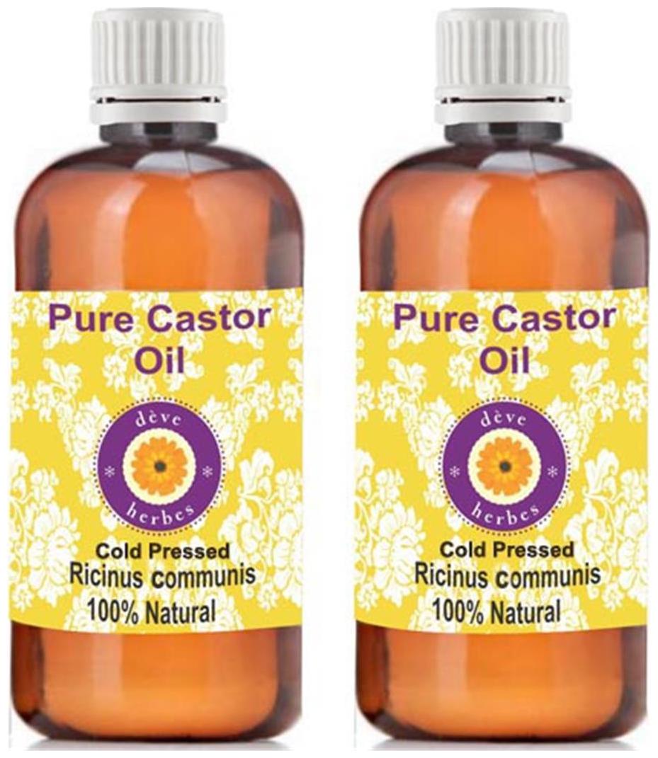 

Deve Herbes Pure Castor Oil (Ricinus communis) 100 Natural Therapeutic Grade Cold Pressed 100ml (Pack of Two)