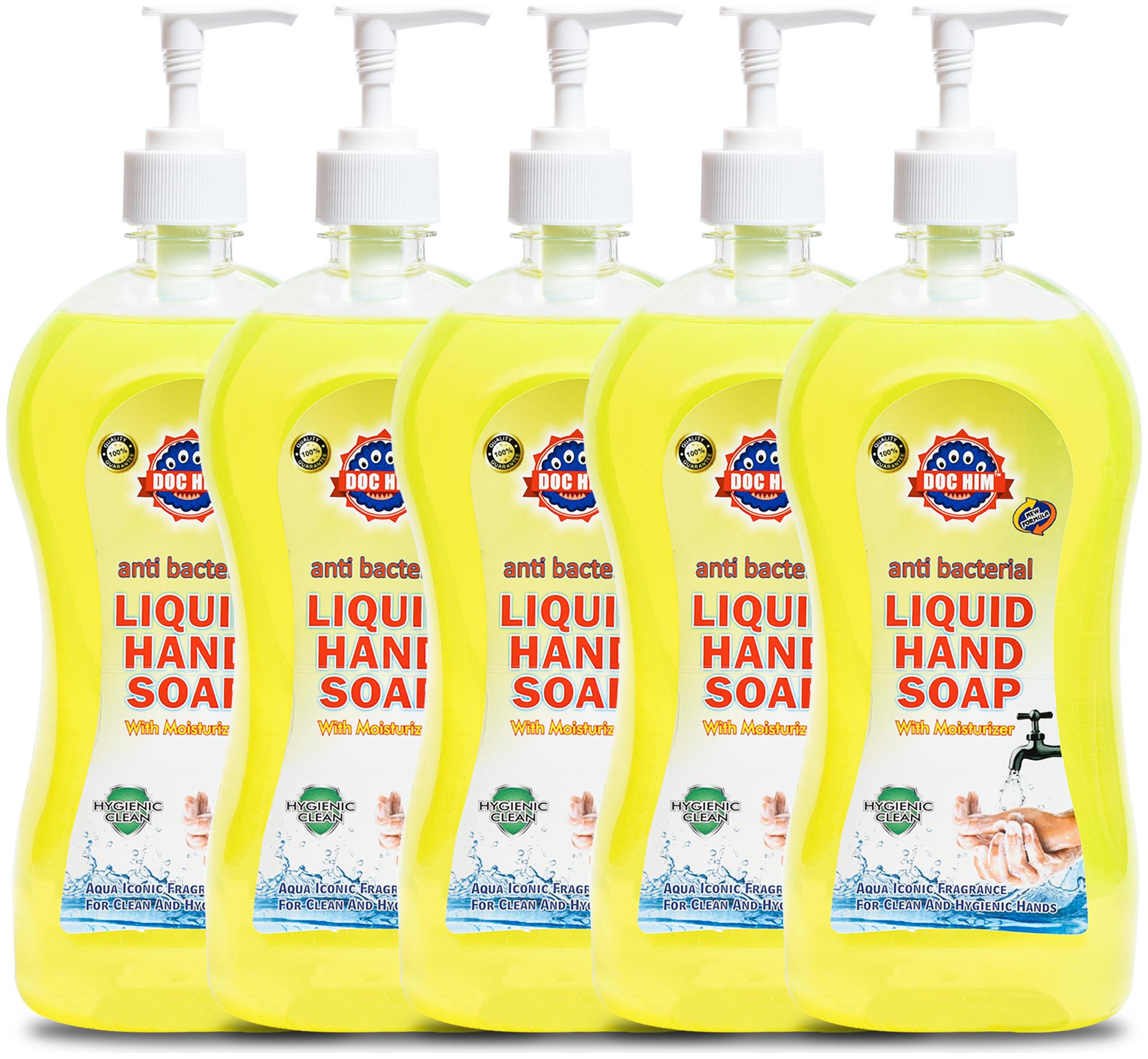 

Doc Him Anti Bacterial Liquid Hand Soap With Moisturizer Aqua Iconic Fragrance Combo 1 L X 5