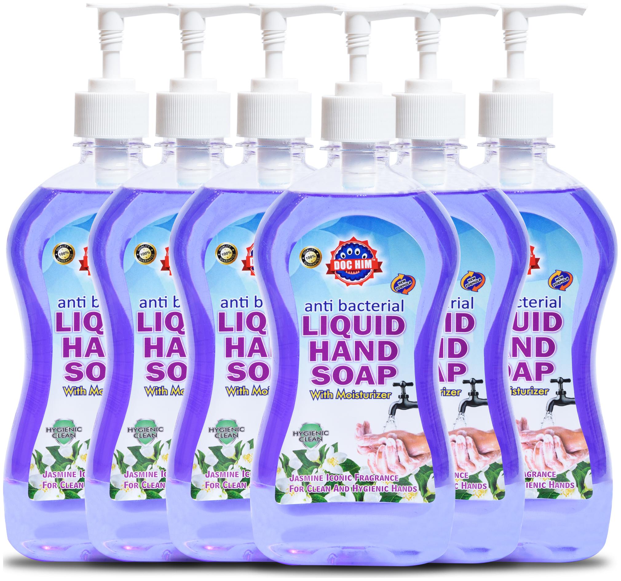 

Doc Him Anti Bacterial Liquid Hand Soap With Moisturizer Jasmine Iconic Fragrance Combo 500 ml X 6