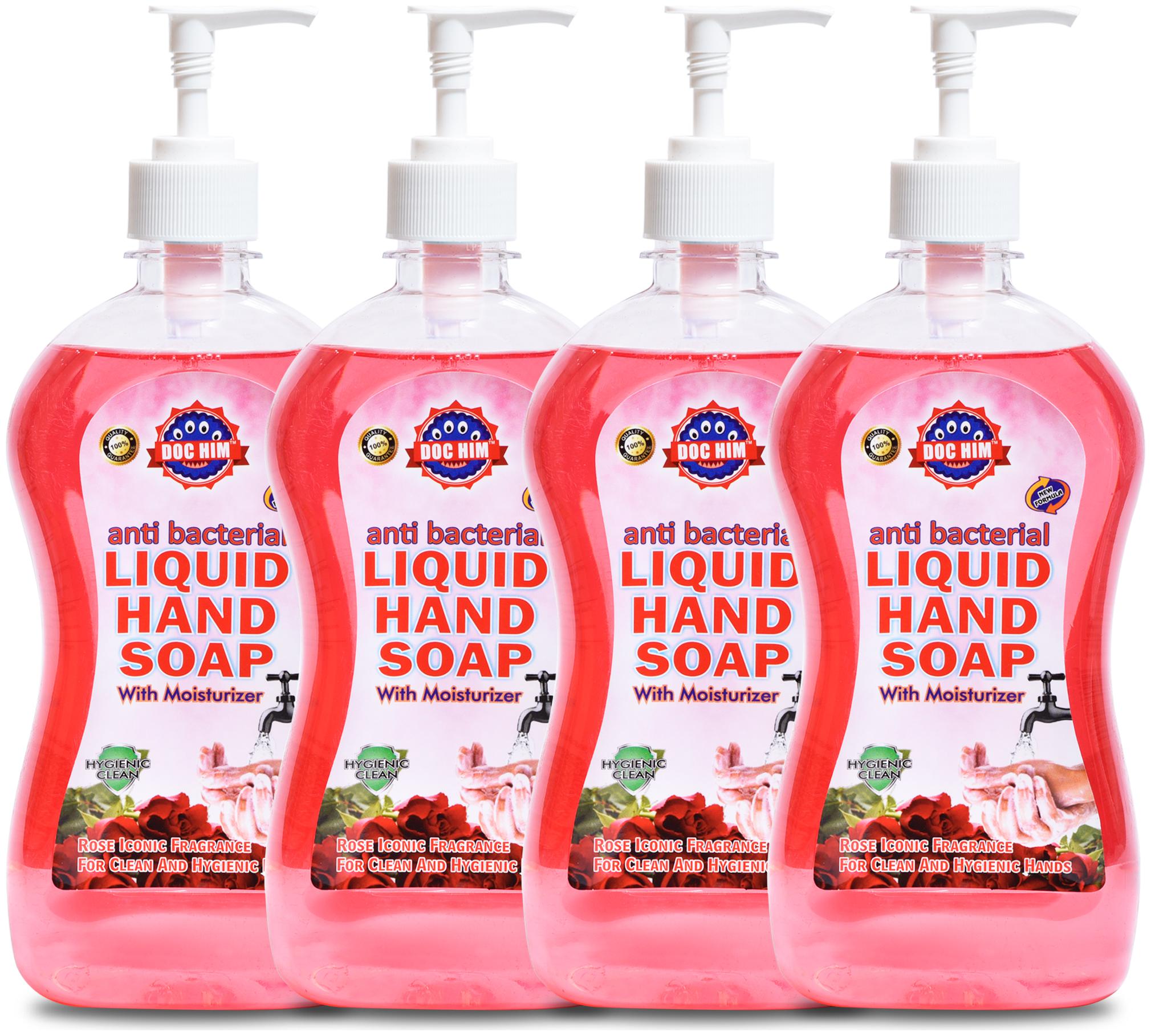 

Doc Him Anti Bacterial Liquid Hand Soap With Moisturizer Rose Iconic Fragrance Combo 500 ml X 4