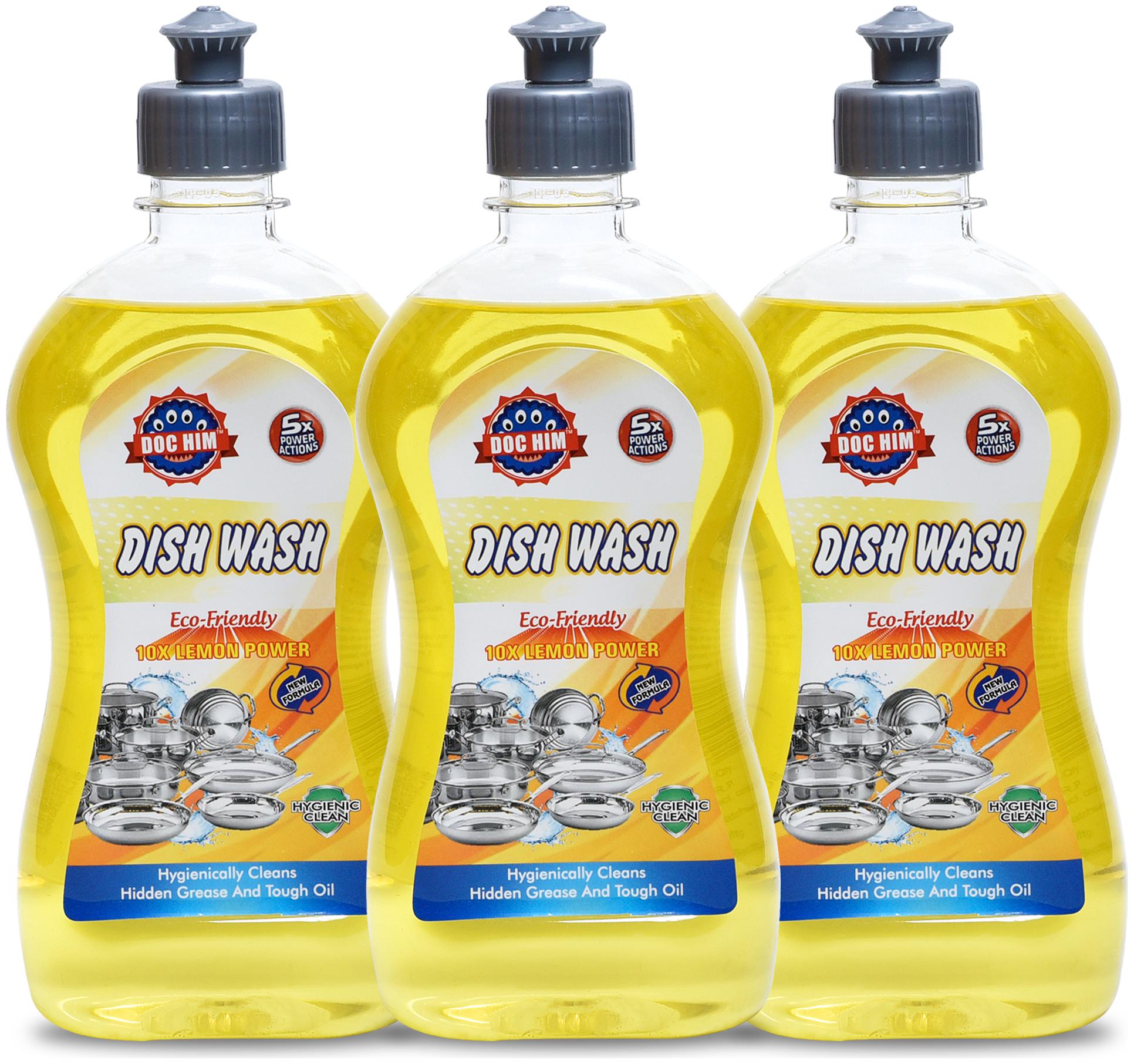 

Doc Him Lemon Dish Wash Liquid 500 ml Each (Pack Of 3)