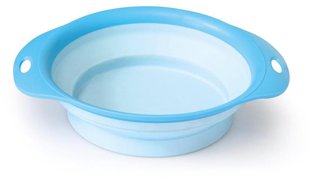 

Dog Travel Bowl Blue - Small Foldable Lightweight Pet Bowl For Food Water Ideal For Walking Hiking Camping Travelling- Size Medium 1 Piece Color May Vary