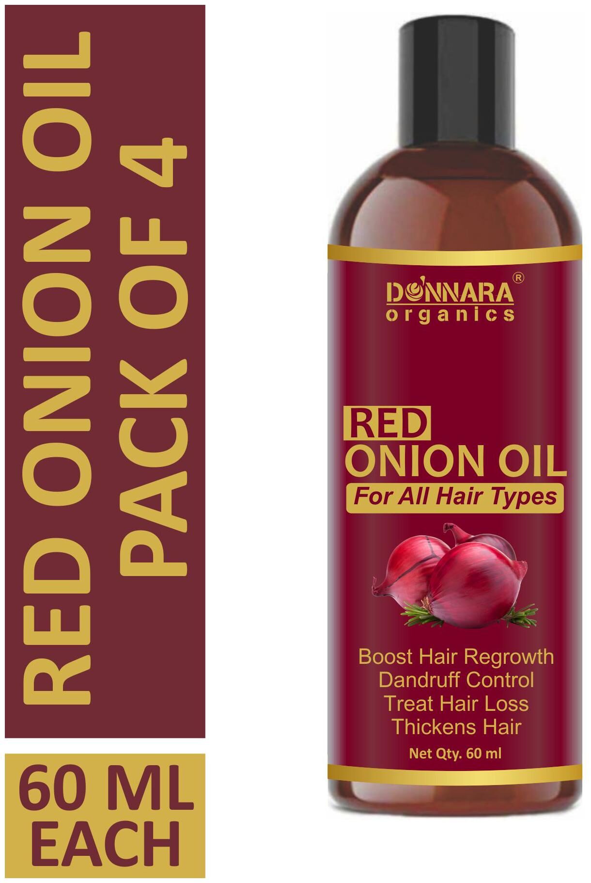 

Donnara Organics Red Onion oil (60 ml) (Pack of 4)