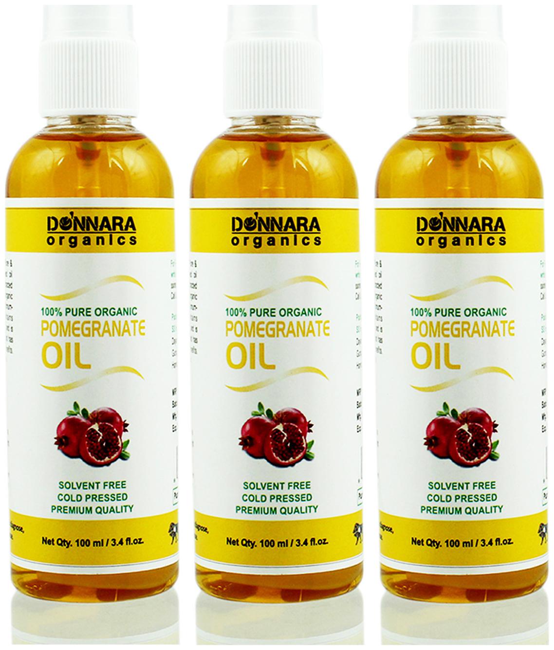 

Donnara Organics Premium Pomegranate oil- 100 Pure Natural Combo pack of 3 bottles of 100 ml(300 ml)