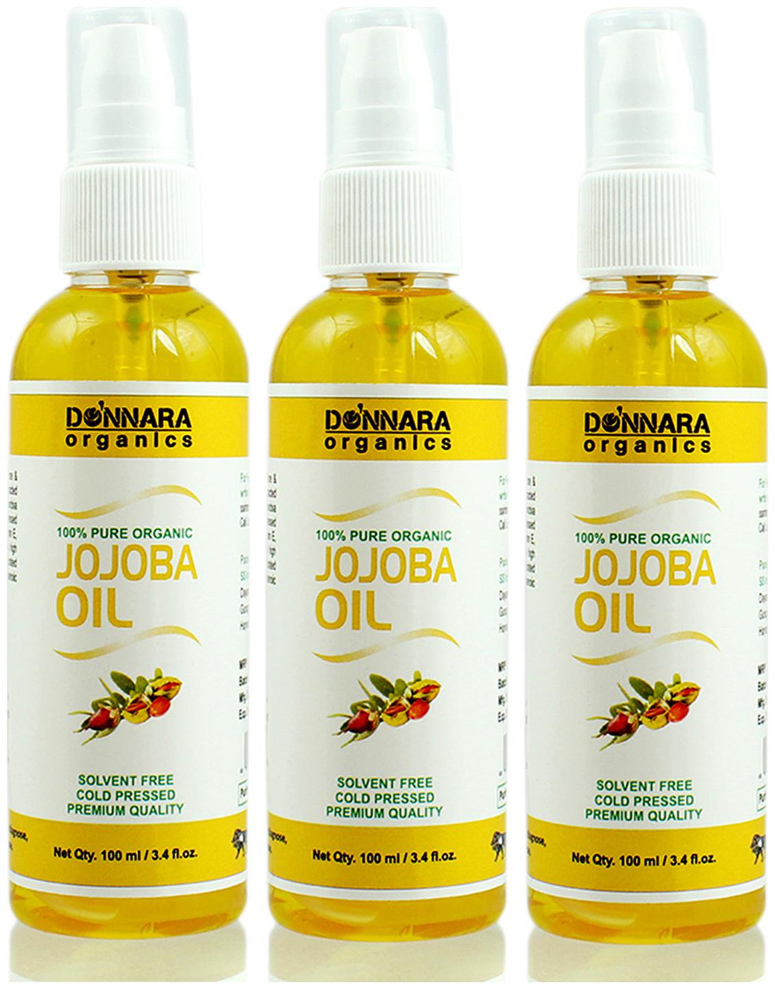 

Donnara Organics Premium Jojoba oil- 100 Pure Natural Combo pack of 3 bottles of 100 ml