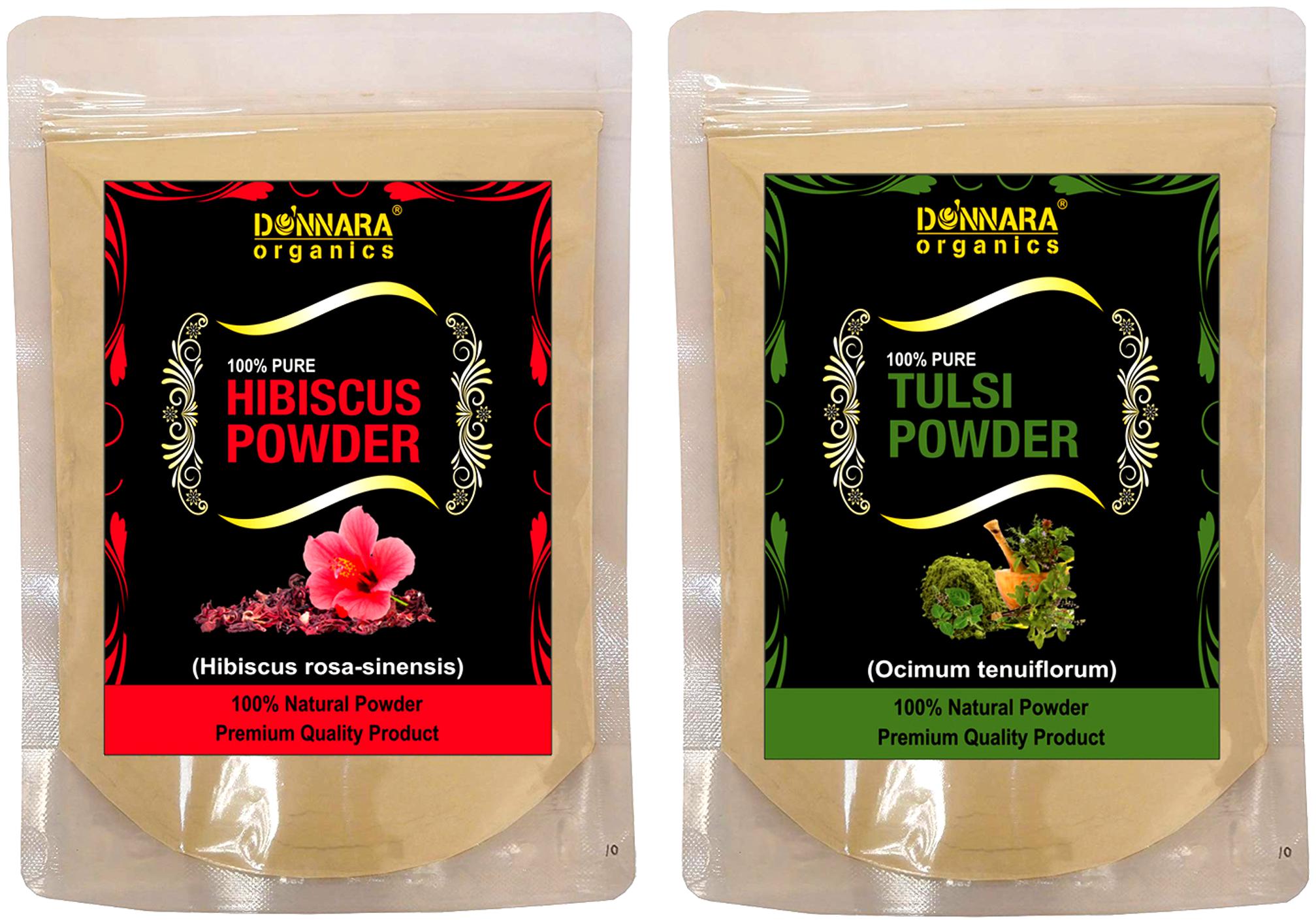 

Donnara Organics 100 Natural Hibiscus Powder Tulsi powder Face Pack 150g(Pack of 2)