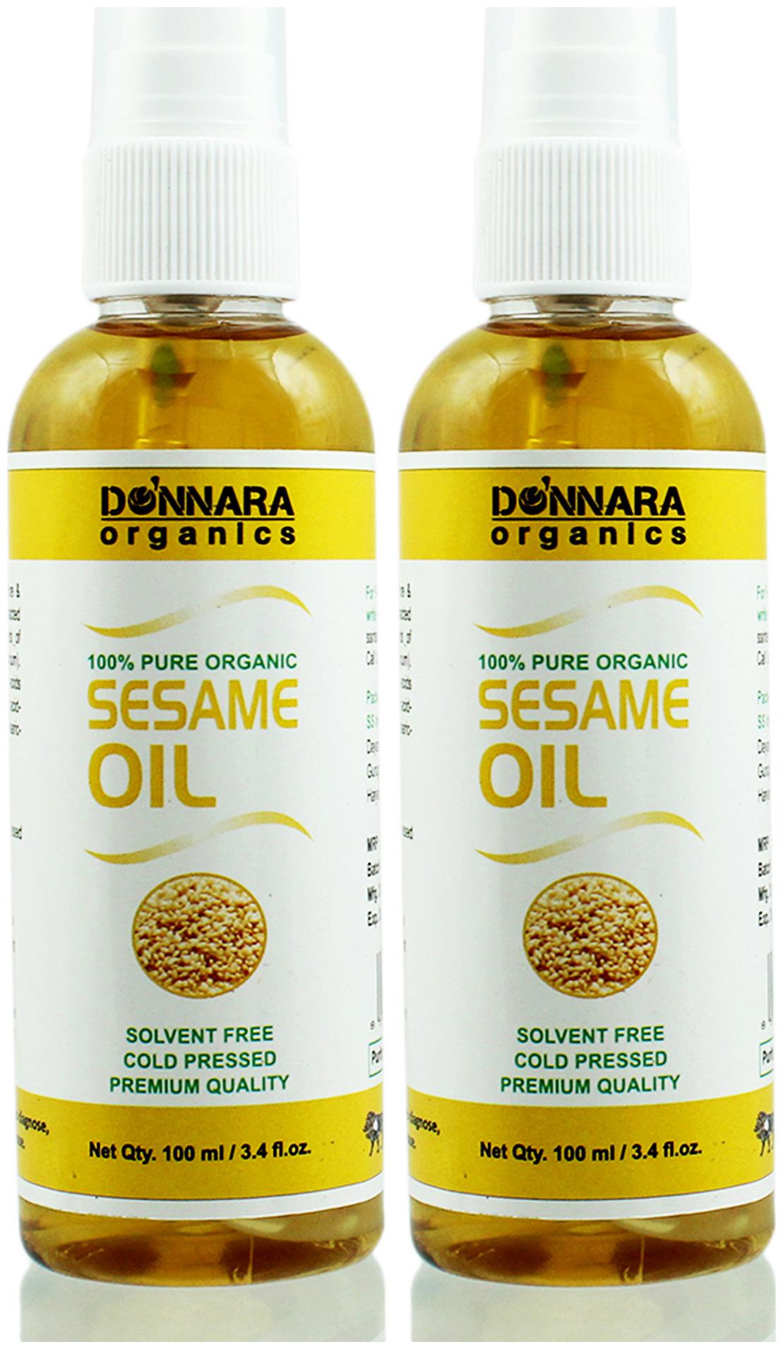 

Donnara Organics Premium Sesame oil- 100 Pure Natural Combo pack of 2 bottles of 100 ml(200 ml)