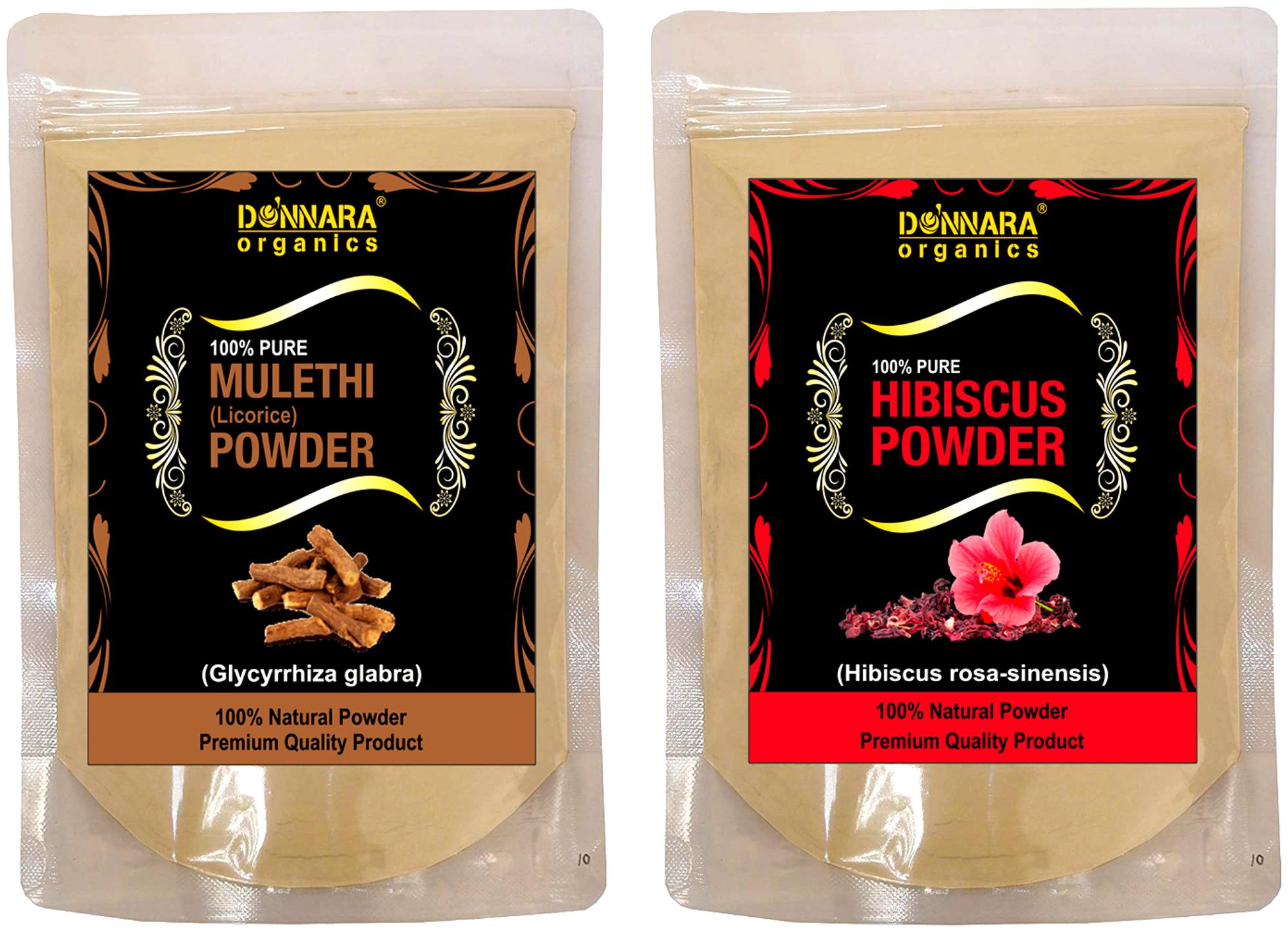 

Donnara Organics 100 Natural Mulethi(Licorice) Hibiscus powder Face Pack 150g(Pack of 2)