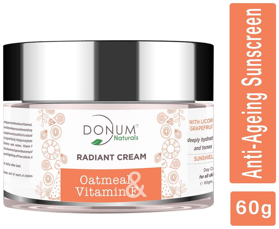 

Donum Naturals Radiant Day Cream with SPF 15 with Oatmeal Vitamin -F for Fairness Anti-Ageing -(60 gm)