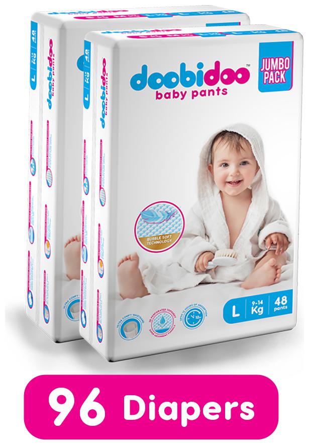 

Doobidoo Baby Pants - Large Size - 48 pants (Pack of 2)