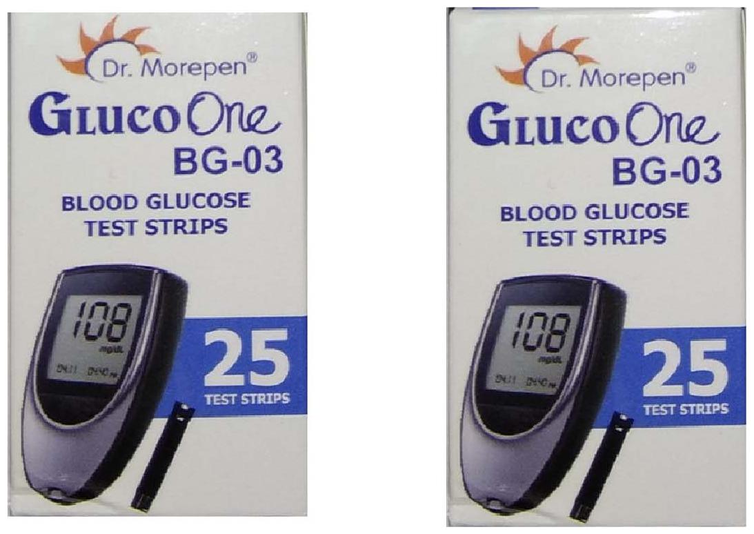 

Dr Morepen Gluco-One Bg-03 Blood Glucose 25 Test Strips Only Glucometer Test strips (Pack of 2) Sugar Test Strips