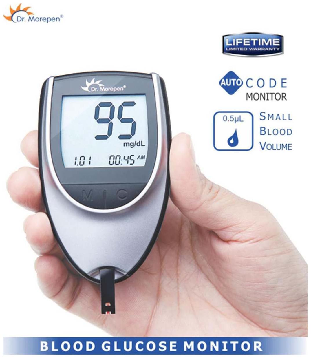 

Dr Morepen Gluco-One Bg-03 Blood Glucose Monitor Glucometer Sugar Machine Sugar Test Machine Glucose Gluco meter
