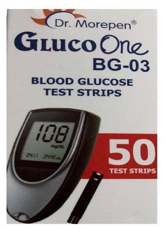 

Dr Morepen Gluco-One Bg-03 Blood Glucose 50 Test Strips Only Glucometer Test strips Sugar Test Strips