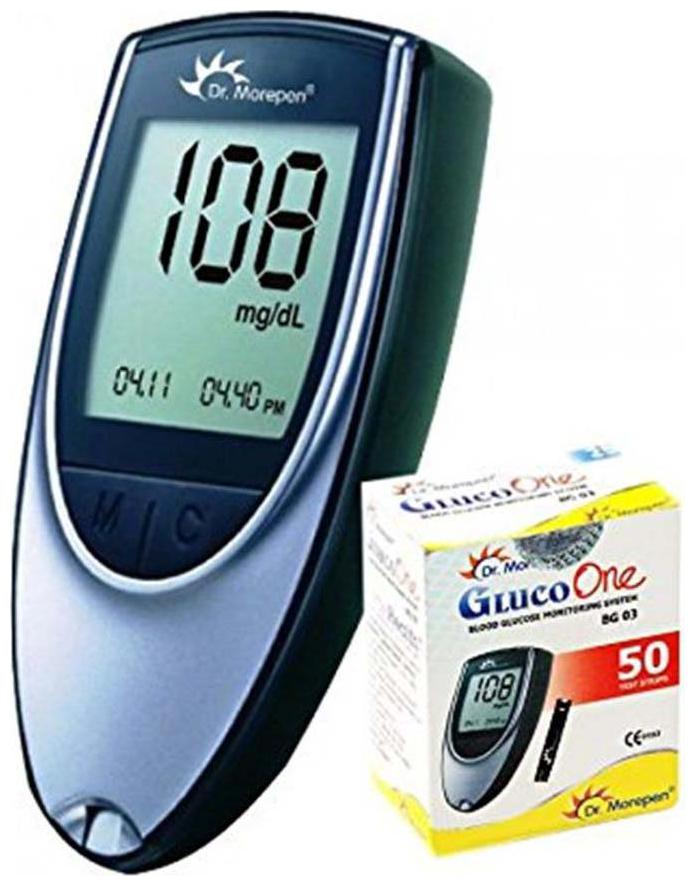 

Dr Morepen Gluco-One Bg-03 Blood Glucose Monitor Glucometer With 50 Strips Sugar Machine Sugar Test Machine Glucose Gluco meter