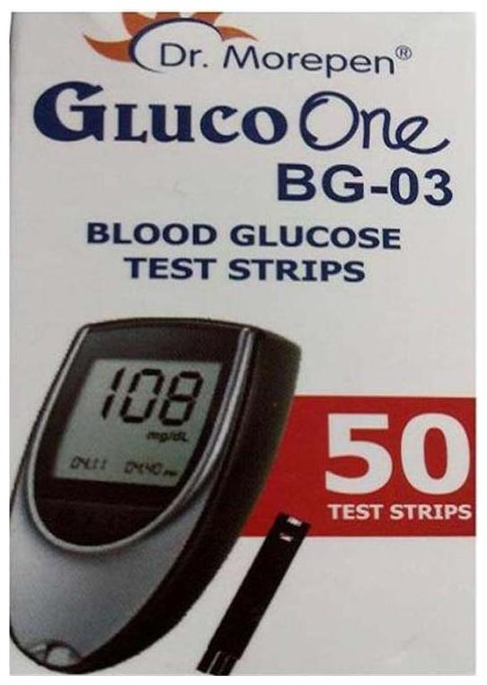 

Dr Morepen Gluco-One Bg-03 Blood Glucose 50 Test Strips Only Glucometer Test strips Sugar Test Strips