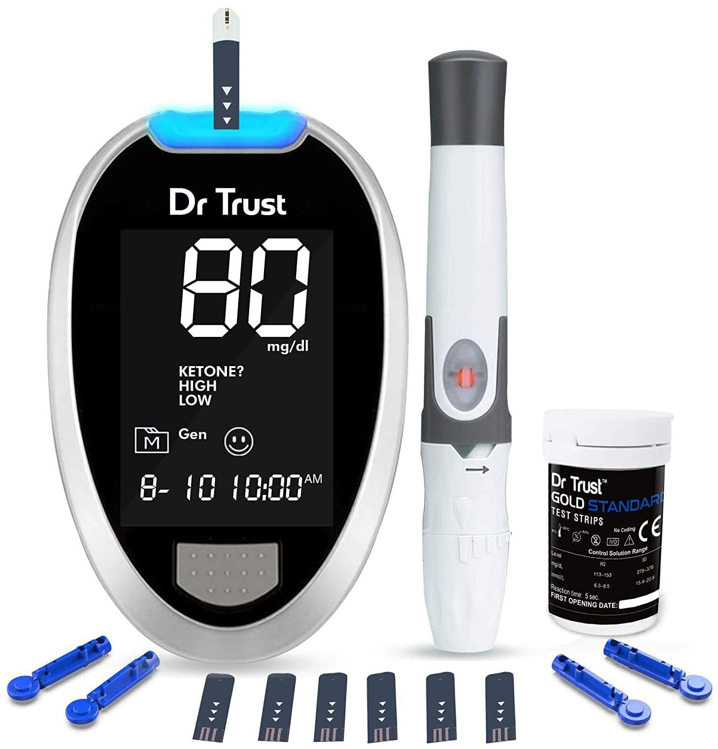 

Dr Trust Fully Automatic Blood Sugar Testing Glucometer Machine with 60 Strips (PacK of 1)