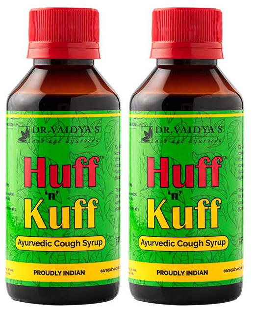 

Dr Vaidya s Huff N Kuff Syrup Ayurvedic Syrup for Cold Cough Throat Irritation 100 ml x 2 Bottles