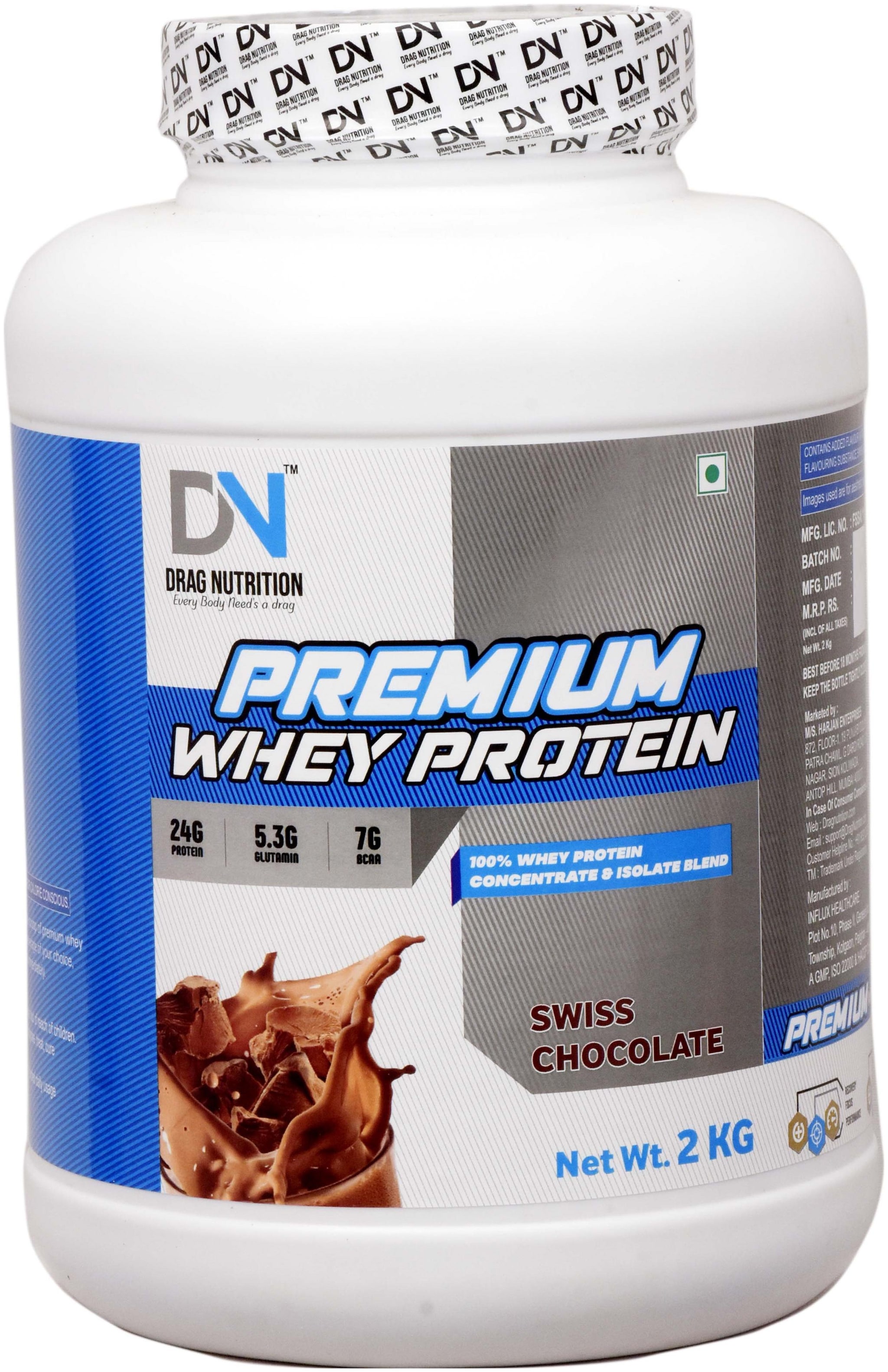 

Drag Nutrition Premium Whey Protein Swiss Chocolate 2 kg ( Pack Of 1 )