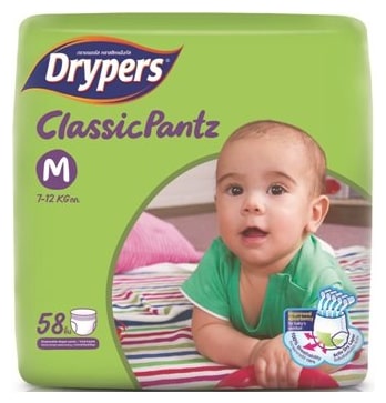 

Drypers Classicpantz Medium Sized Pant Style Diaper (58 Counts)