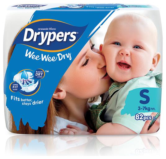 

Drypers Wee Wee Dry Small Sized Diapers (82 Counts) (Taped Diaper)