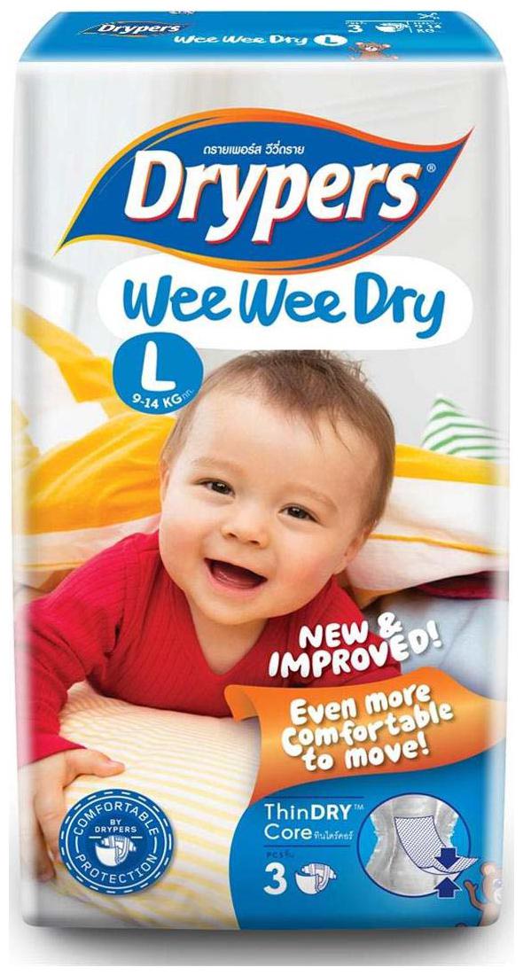 buy drypers wee wee dry large size diapers 3 counts online wee wee diapers size chart