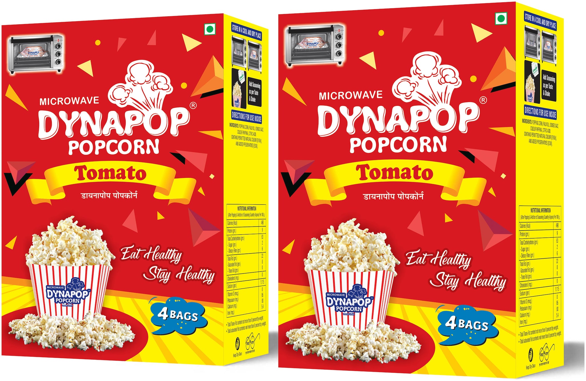 

DYNAPOP Microwave Popcorn Tomato Combo Pack 400g each (Pack Of 2)