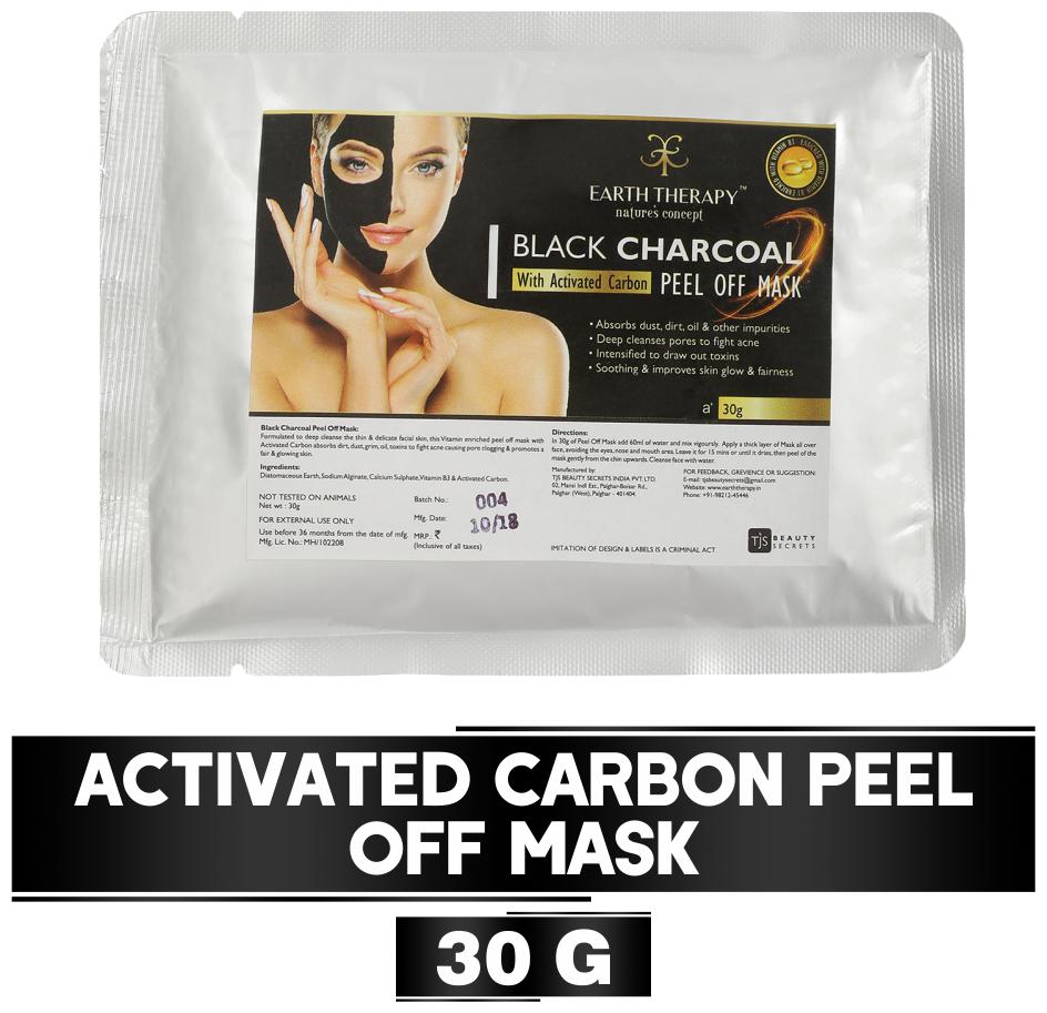 

EARTH THERAPY Black Charcoal With Activated Carbon Peel Off Mask - 30g