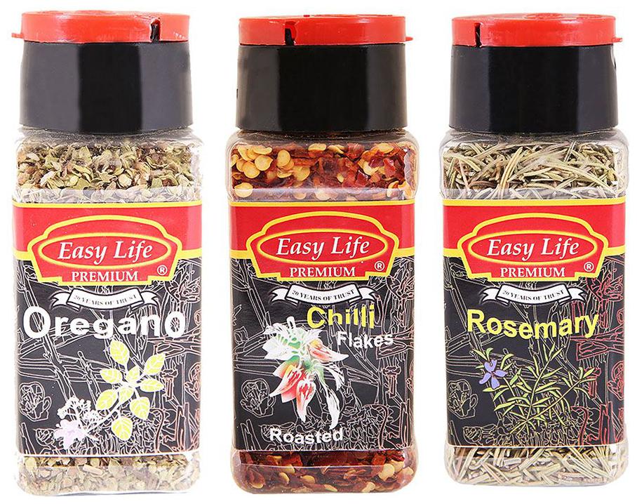 

Easy Life Combo Oregano 25g Roasted Chili Flakes 65g Rosemary 30g (Pack of 3)