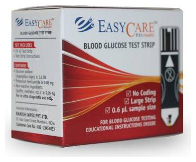 

Easycare Blood Glucose Strips Only For Talking Glucometer ( Pack Of 50)