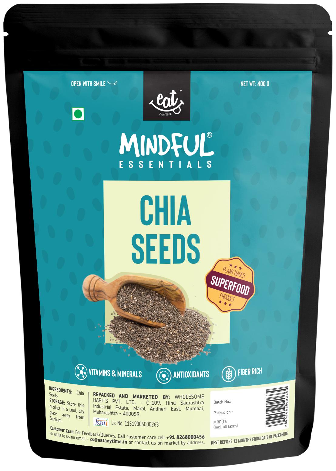 

Eat Anytime Mindful Chia Seeds For Weight Loss 400 g (Pack of 1)
