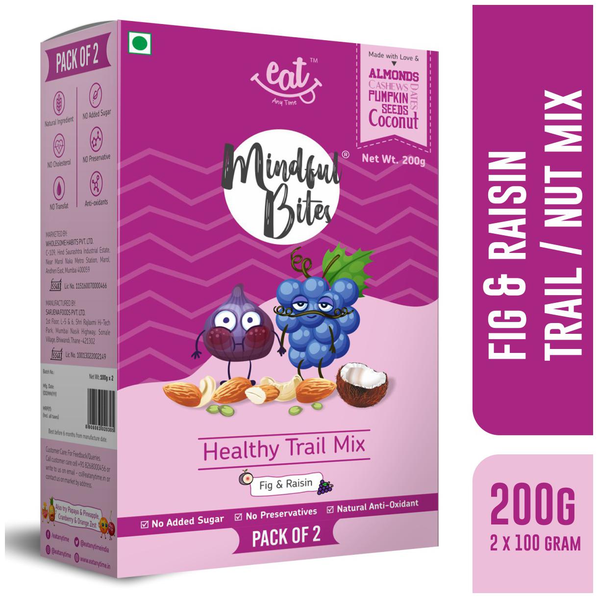 

EAT Anytime Healthy Trail Mix Nuts and Seeds With Fig and Raisin 200g (100g x 2)