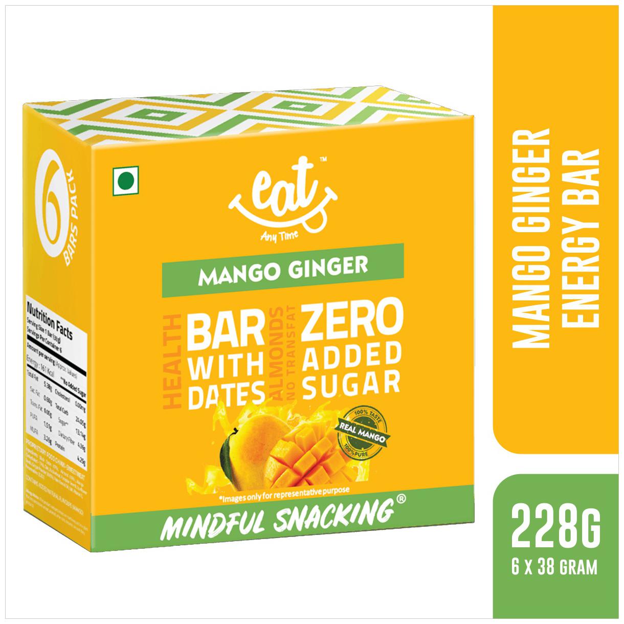

EAT Anytime Mango Ginger Energy Bars 38g (Pack of 6)
