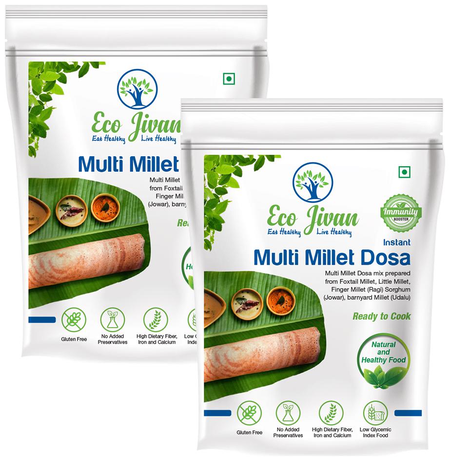 

Eco Jivan Instant Multi Millet Dosa Mix (Pack Of 2) (200 g Each)