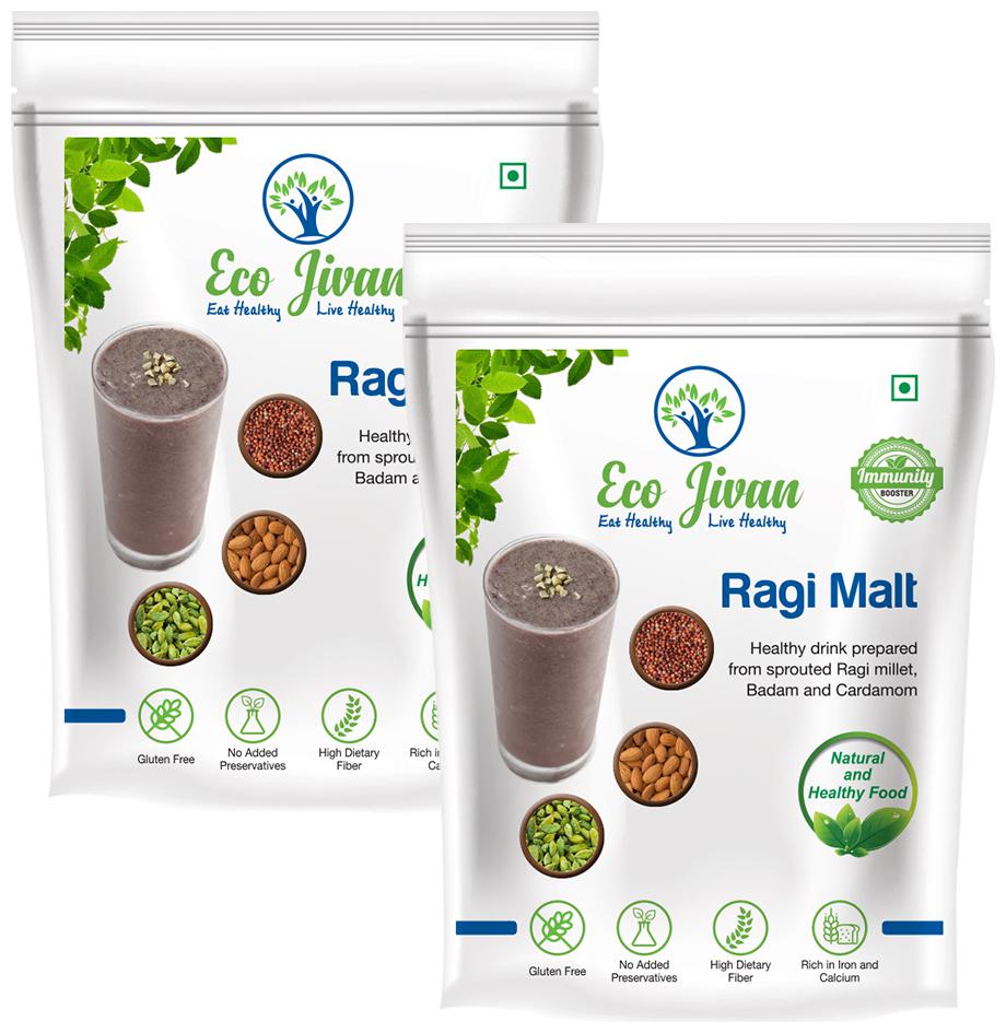 

Eco Jivan Ragi Malt Natural - Without Sugar 200 g (Pack Of 2)