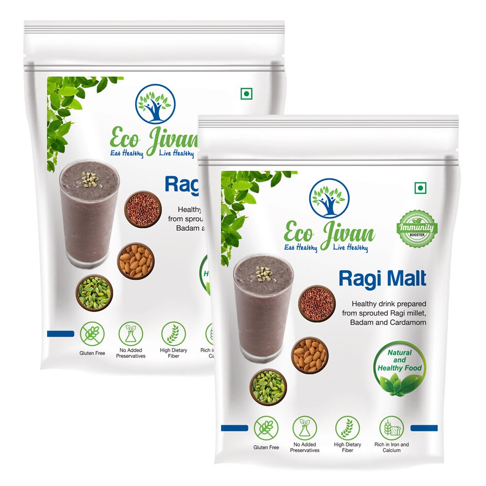 

Eco Jivan Ragi Malt Natural - Without Sugar 200 g 200 g Each (Pack Of 2)
