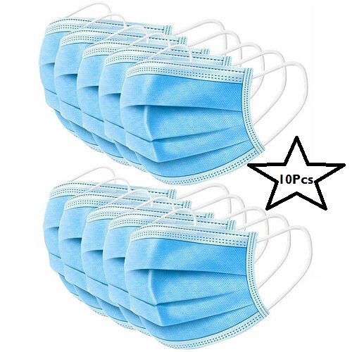 

Editrix 3 Ply Disposable Non Woven Face Mask With Earloop(Pack Of 10)