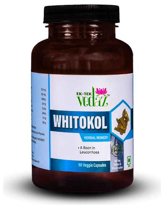 

Ek-tek Vedaz Whitokol Veg Capsules Ayurvedic Herbal Remedy Women Wellness-60 Capsules
