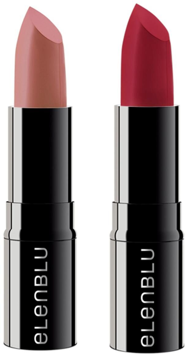 

Elenblu Luxe Matte Lipstick For Women Frosted (Nude - EL01) and Raspberry (Red - EL10)For Soft Creamy Texture Long Lasting Waterproof No Harmful Chemicals 4g Each( Set of 2)
