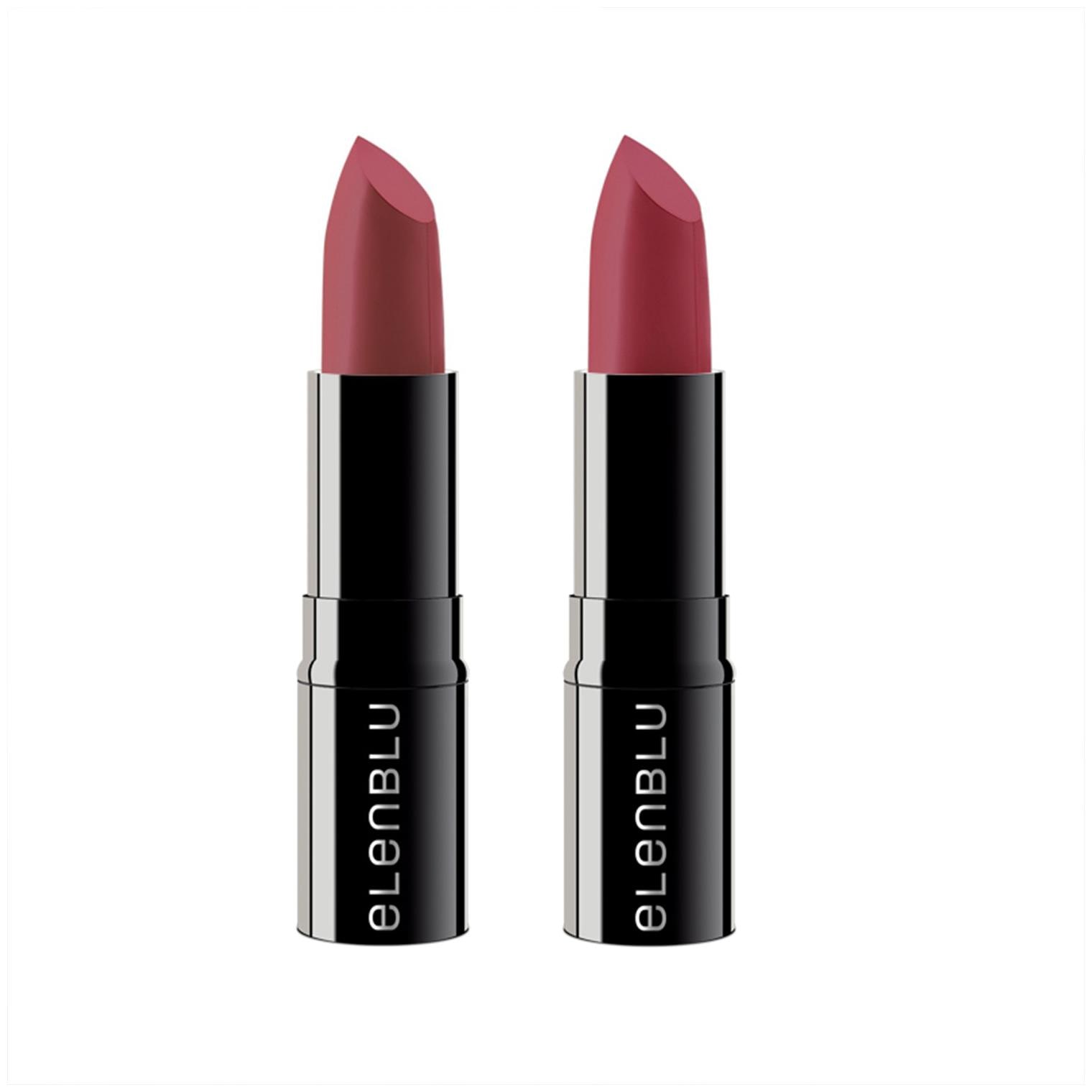 

Elenblu Luxe Matte Lipstick For Women Velvet Nude (EL04) and Merry Berry (Pink - EL07) For Soft Creamy Texture Long Lasting Waterproof No Harmful Chemicals 4g Each( Set of 2)