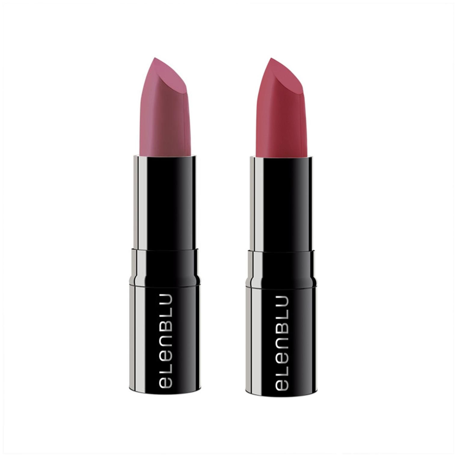 

Elenblu Luxe Matte Lipstick For Women Passionately Pink (EL03) and Merry Berry (Pink - EL07)For Soft Creamy Texture Long Lasting Waterproof No Harmful Chemicals 4g Each( Set of 2)