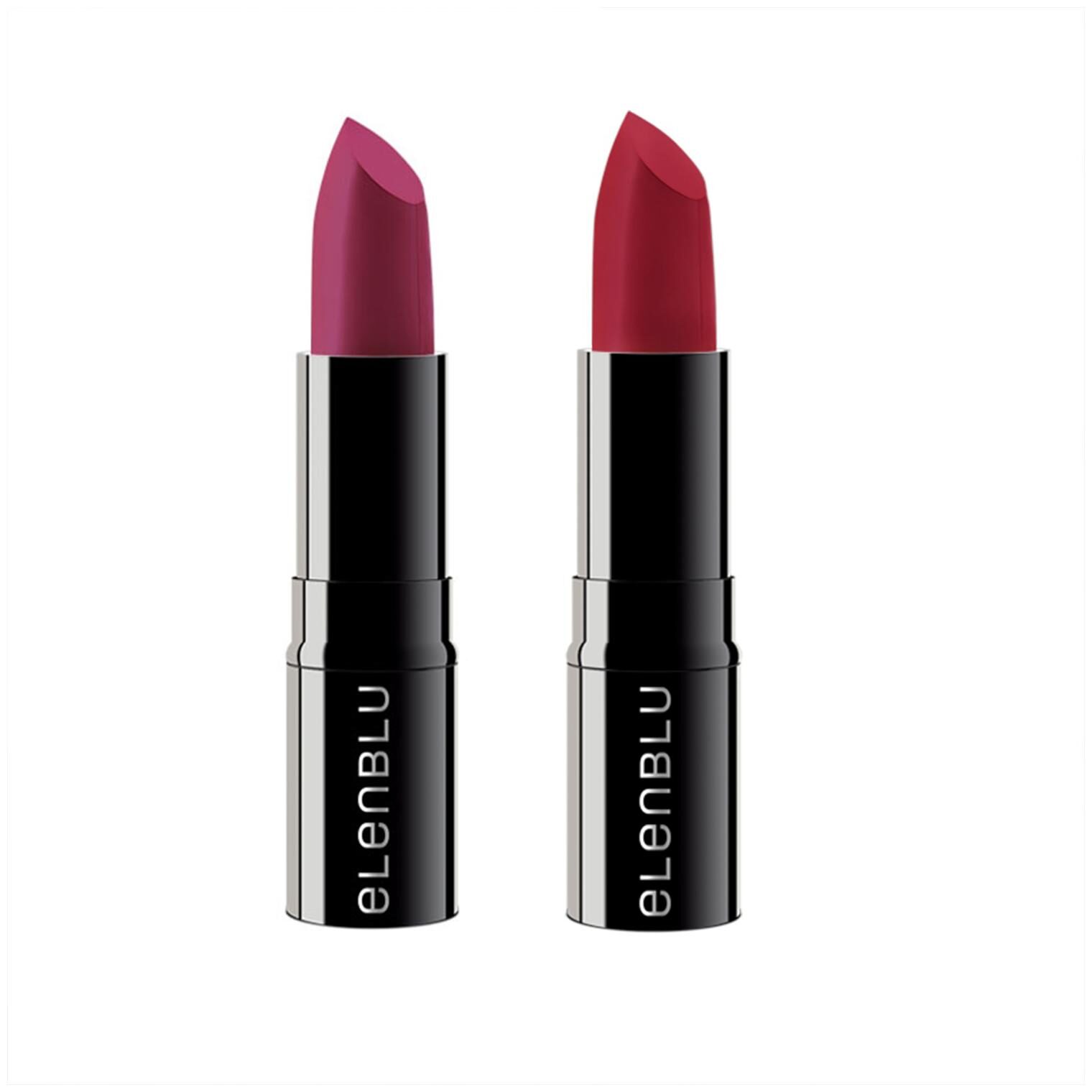 

Elenblu Luxe Matte Lipstick For Women Rose Mauve (Dark Pink - EL09)and Raspberry (Red - EL10) For Soft Creamy Texture Long Lasting Waterproof No Harmful Chemicals 4g Each( Set of 2)