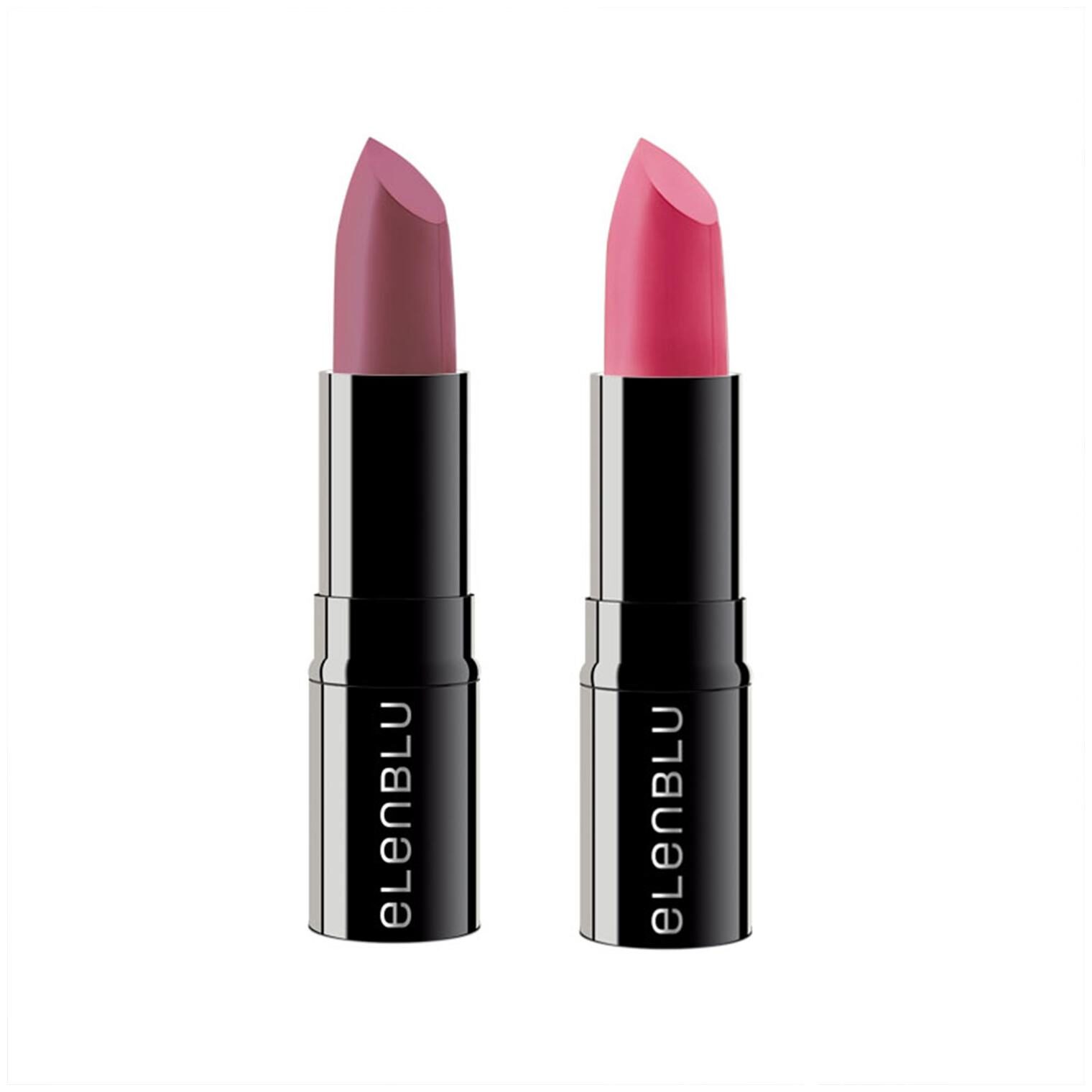 

Elenblu Luxe Matte Lipstick For Women Passionately Pink (EL03) and Razzmatazz (Magenta - EL08) For Soft Creamy Texture Long Lasting Waterproof No Harmful Chemicals 4g Each( Set of 2)