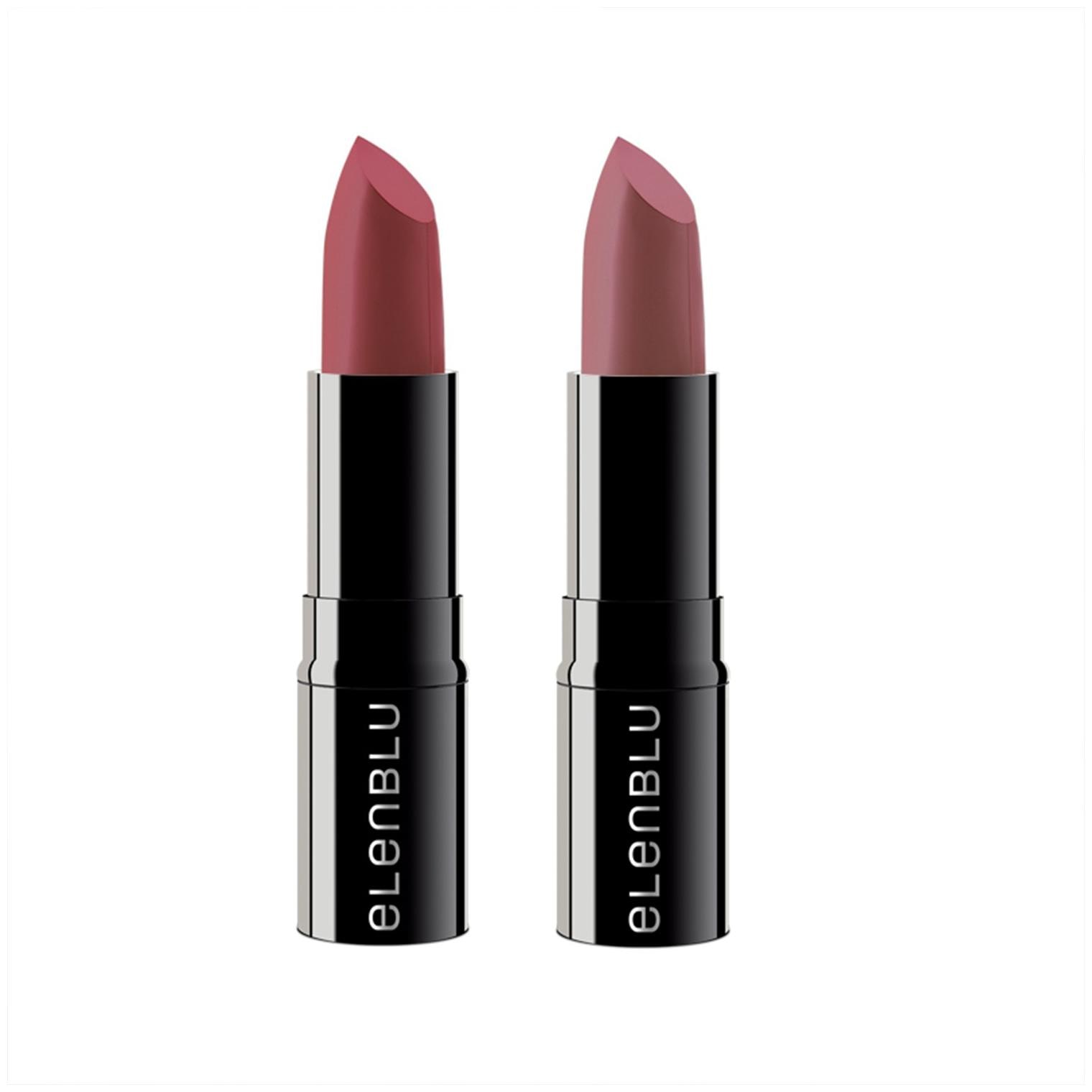 

Elenblu Luxe Matte Lipstick For Women Velvet Nude (EL04) and Let s Mauve It (Mauve - EL06) For Soft Creamy Texture Long Lasting Waterproof No Harmful Chemicals 4g Each( Set of 2)
