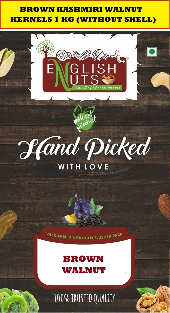 ENGLISH NUTS BROWN WALNUT KERNELS 500 gm each (pack of 2)