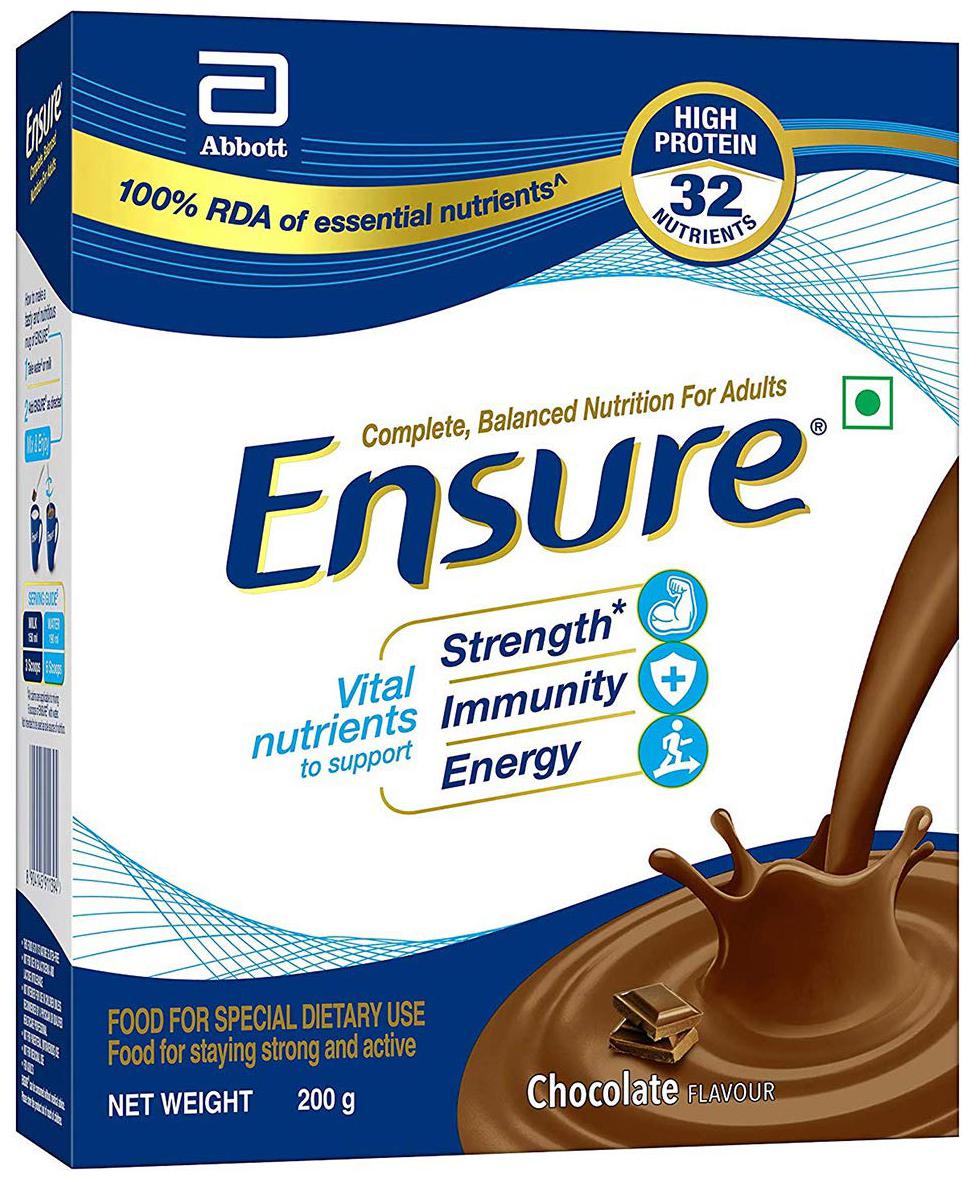 

Ensure Balanced Adult Nutrition Health Drink - 200g (Chocolate) (Pack of 3)