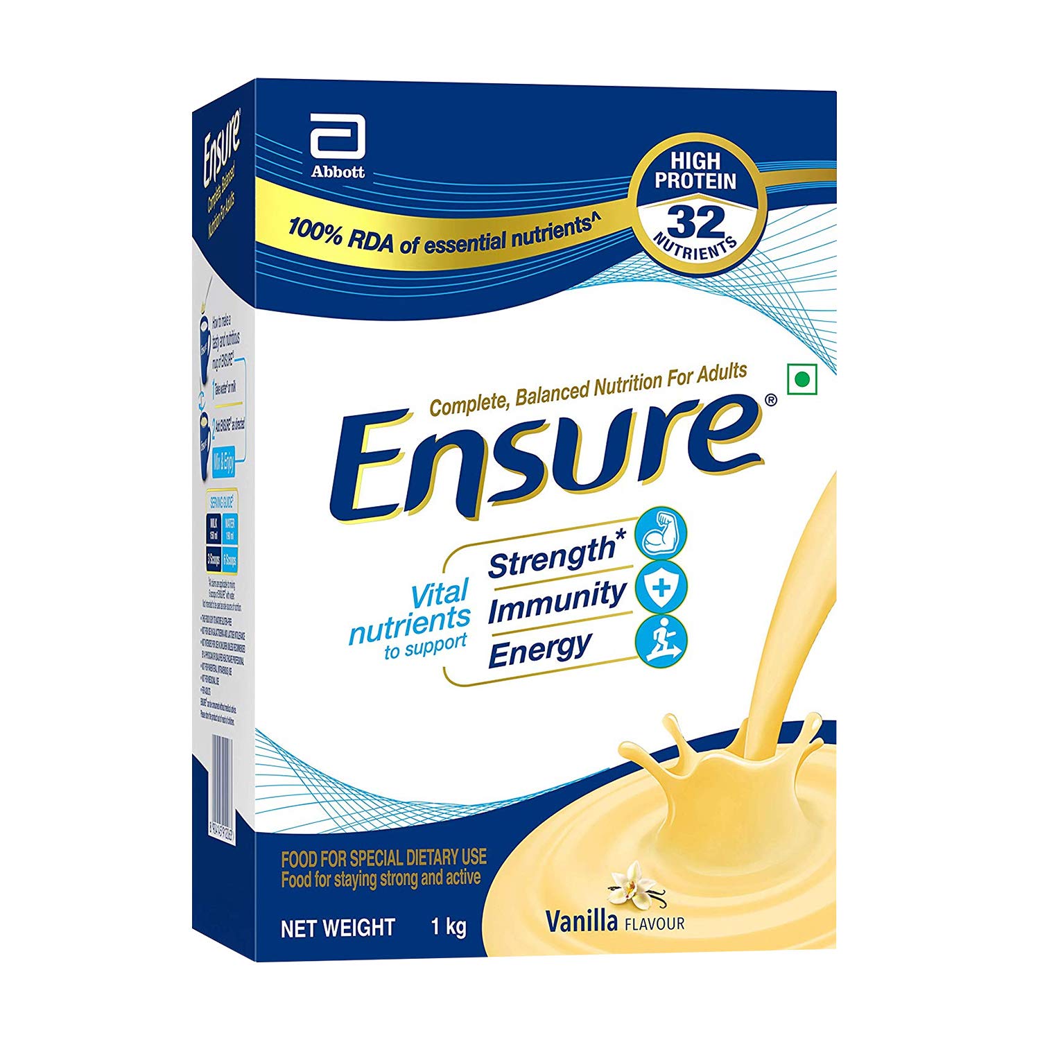 

Ensure Complete Balanced Nutrition Drink for Adults with Nutri Strength Complex (Vanilla Flavour) 200 g (Pack of 3)